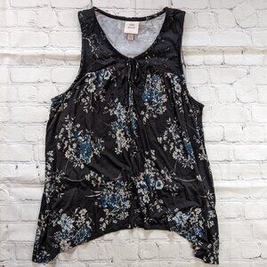 KNOX ROSE BOHEMIAN FLORAL SLEVESS TOP SIZE L